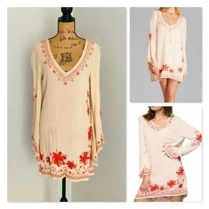 Free People Skyfall Embroidered Dress in Size Small